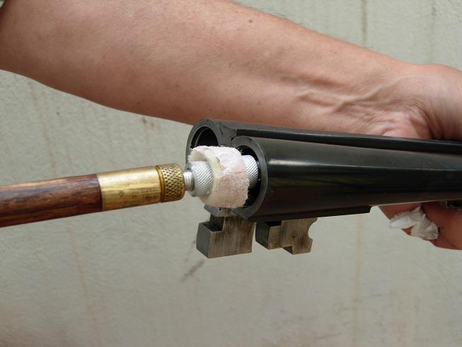 Using a to and fro motion polish the bore in long even moves.